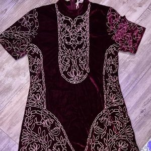 Chelsea & Violet Burgundy Velvet Dress sz S